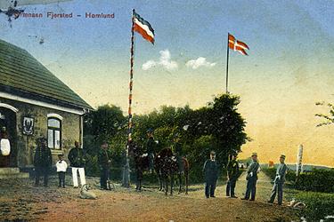 Postcard from the german customs office Fjaersted-Hoemlund